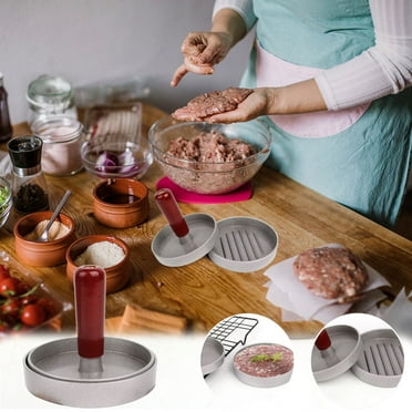 Burger Press Patty Maker |Aluminum Non-Stick Hamburger Press Kit Burger Maker|1/4lb to 1/3lb Meat Beef Veggie Hamburger Mold for Kitchen BBQ Grill