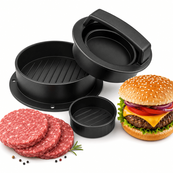 Burger Press Patty Maker Hamburger Mold Kit Easily Making Delicious Stuffed Burgers,Regular Beef Burger Patties
