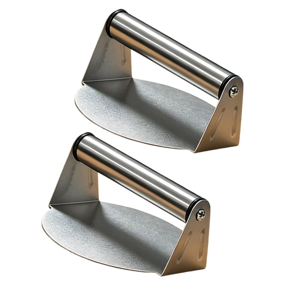 Burger Press Stainless Steel Patty Maker with Round Flat Plate and Grip Handle for Kitchen Griddle Cooking and Prep