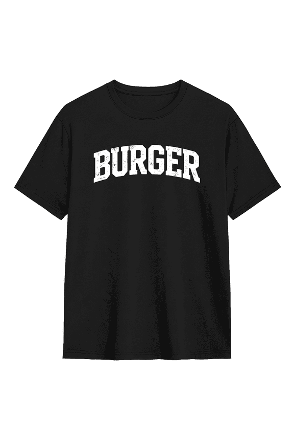 Burger Retro Graphic Tee for Men and Women, Fun BBQ Cotton Short Sleeves T-Shirt