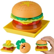 3D Printed Burger Stacking Toy for Kids & Adults, 3D Printed Fidget Toys & Fun Toddler Spinning Stacker Toy, Burger Mania Game, Spiral Stacker Montessori Fine Motor Toys1PCS
