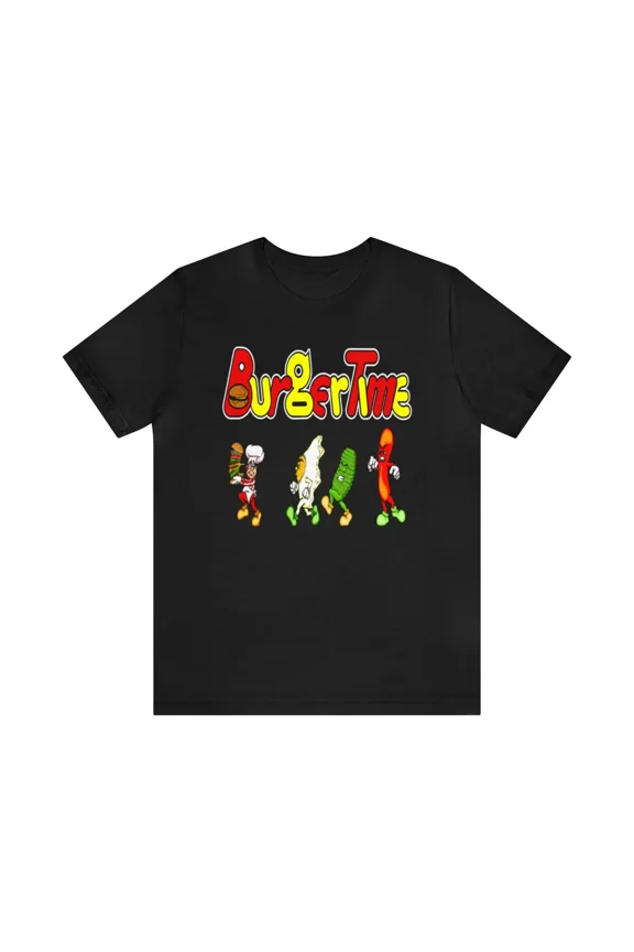 Burger Time NES Arcade Characters W/Logo Unisex Short Sleeve Tee T-Shirt | eBay