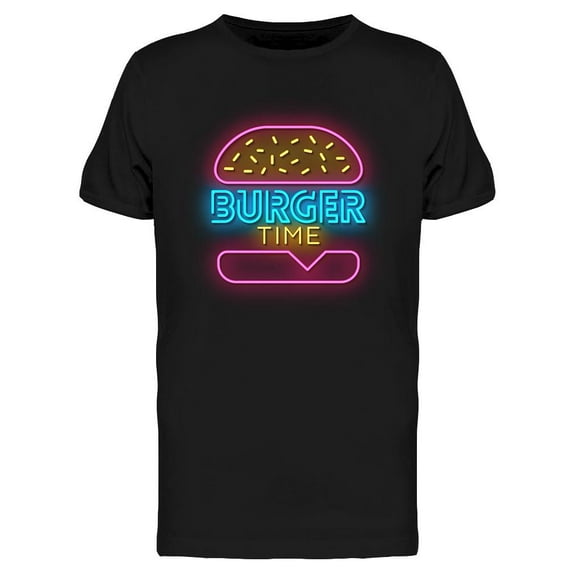Burger Time Neon Sign T-Shirt Men -Image by Shutterstock, Male Small