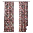 thumbnail image 1 of Burges 84 Inch Window Panel Curtain, Red and Pink Reed Print, Rod Pockets, 1 of 6