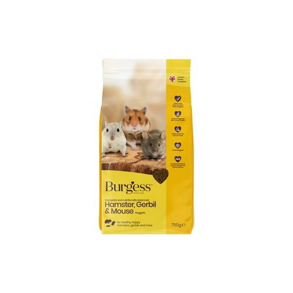 Burgess Hamster Gerbil and Mouse Small Animal Food 750g 1 Case