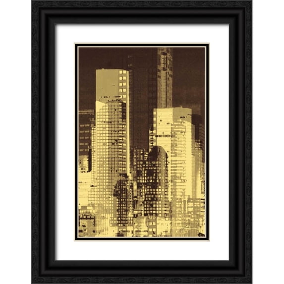 Burghardt, James 11x14 Black Ornate Wood Framed with Double Matting Museum Art Print Titled - Nightline III
