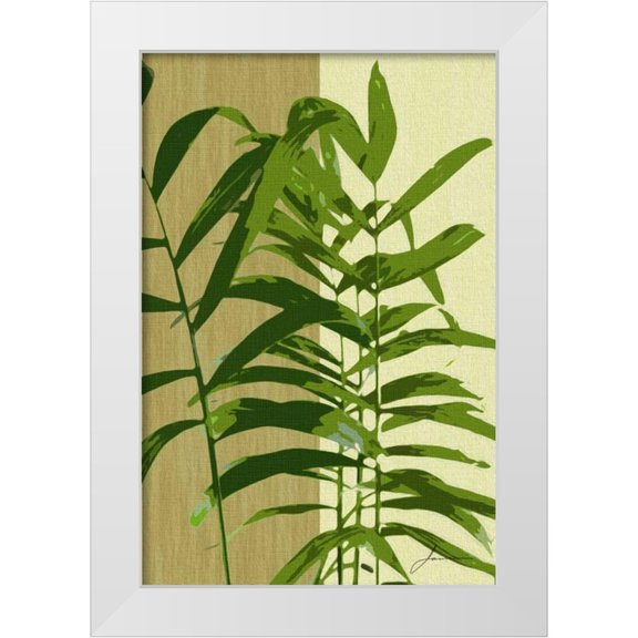 Burghardt, James 11x14 White Modern Wood Framed Museum Art Print Titled - Painted Contrast Leaves II