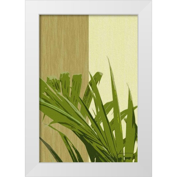 Burghardt, James 11x14 White Modern Wood Framed Museum Art Print Titled - Painted Contrast Leaves IV
