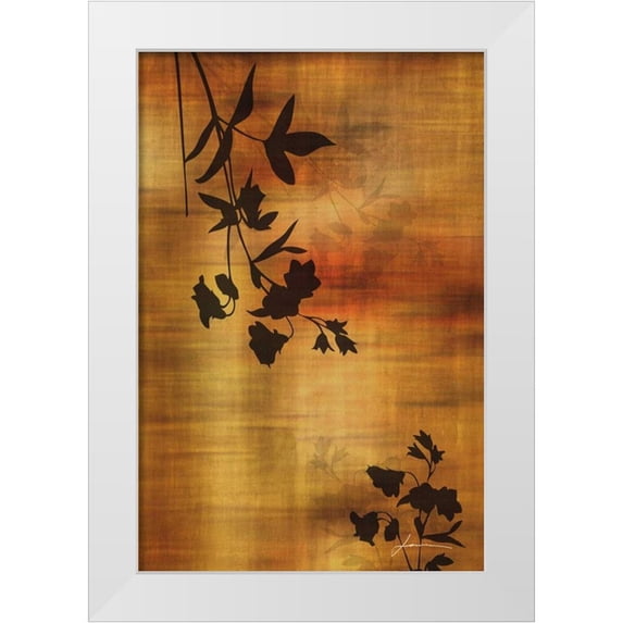 Burghardt, James 11x14 White Modern Wood Framed Museum Art Print Titled - Sepia Floral II