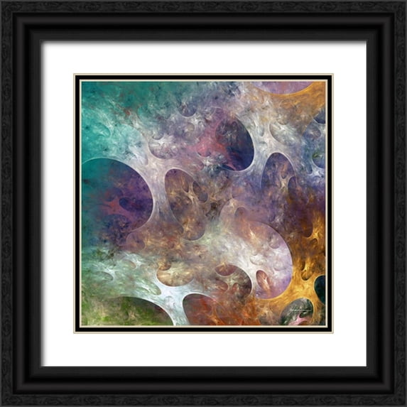 Burghardt, James 12x12 Black Ornate Wood Framed with Double Matting Museum Art Print Titled - Lunar Tiles IV