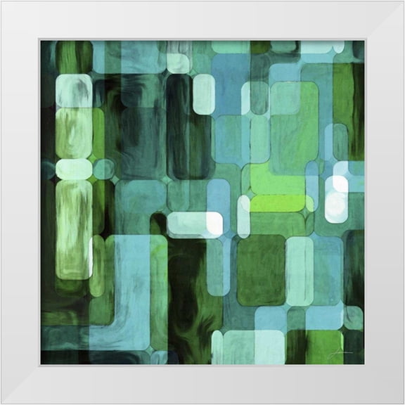 Burghardt, James 12x12 White Modern Wood Framed Museum Art Print Titled - Modular Tiles II