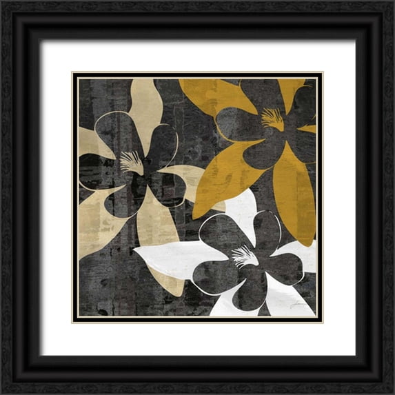 Burghardt, James 15x15 Black Ornate Wood Framed with Double Matting Museum Art Print Titled - Bloomer Squares IV