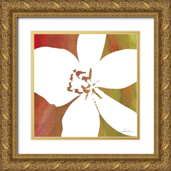 Burghardt, James 15x15 Gold Ornate Wood Framed with Double Matting Museum Art Print Titled - Peace Flowers II