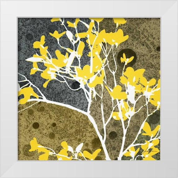 Burghardt, James 15x15 White Modern Wood Framed Museum Art Print Titled - Moon Flowers III