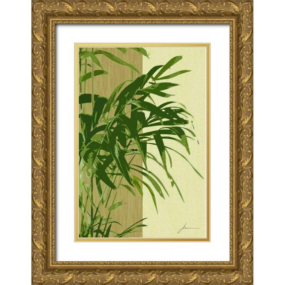 Burghardt, James 17x24 Gold Ornate Wood Framed with Double Matting Museum Art Print Titled - Painted Contrast Leaves I
