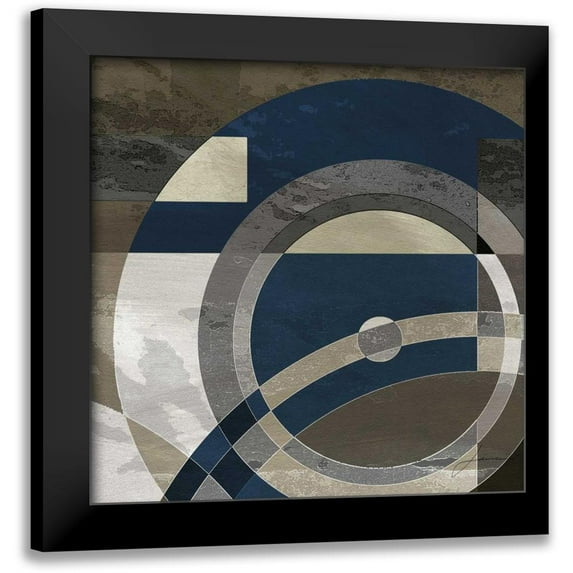Burghardt, James 20x20 Black Modern Framed Museum Art Print Titled - Concentric Squares II