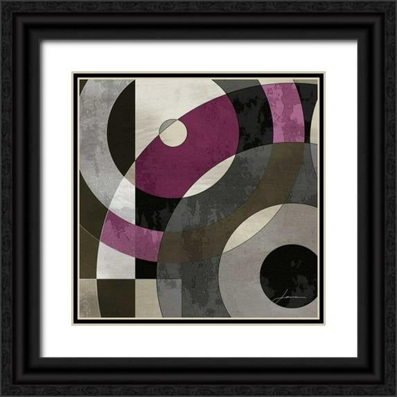 Burghardt, James 20x20 Black Ornate Wood Framed with Double Matting Museum Art Print Titled - Concentric Squares I