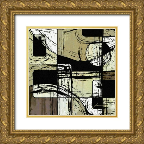 Burghardt, James 20x20 Gold Ornate Wood Framed with Double Matting Museum Art Print Titled - Scene Change I
