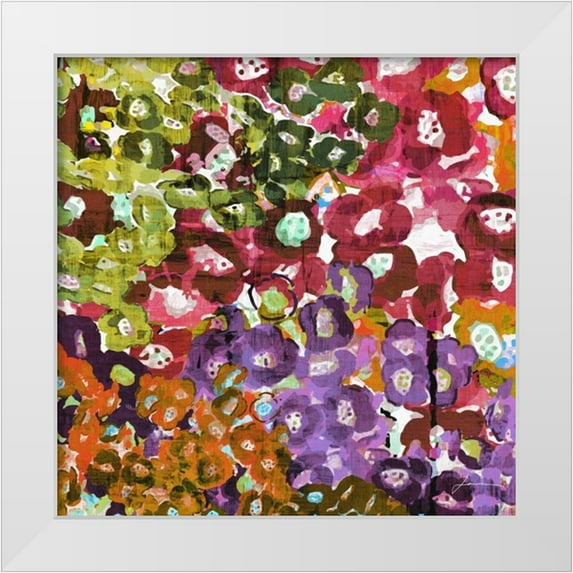 Burghardt, James 20x20 White Modern Wood Framed Museum Art Print Titled - Floral Barrage II