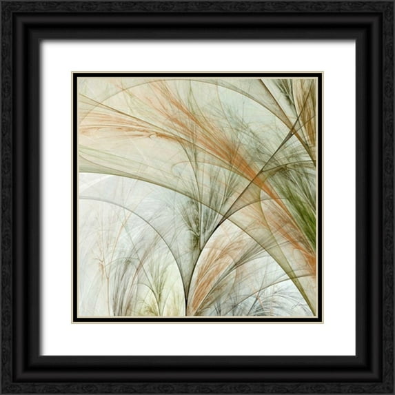 Burghardt, James 26x26 Black Ornate Wood Framed with Double Matting Museum Art Print Titled - Fractal Grass III