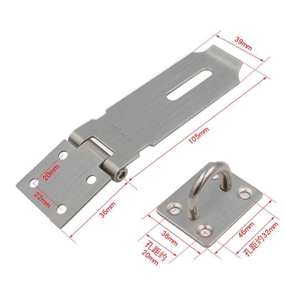 Burglarproof Stainless Steel Door Clasp Lock Shed Latch Padlock Hasp