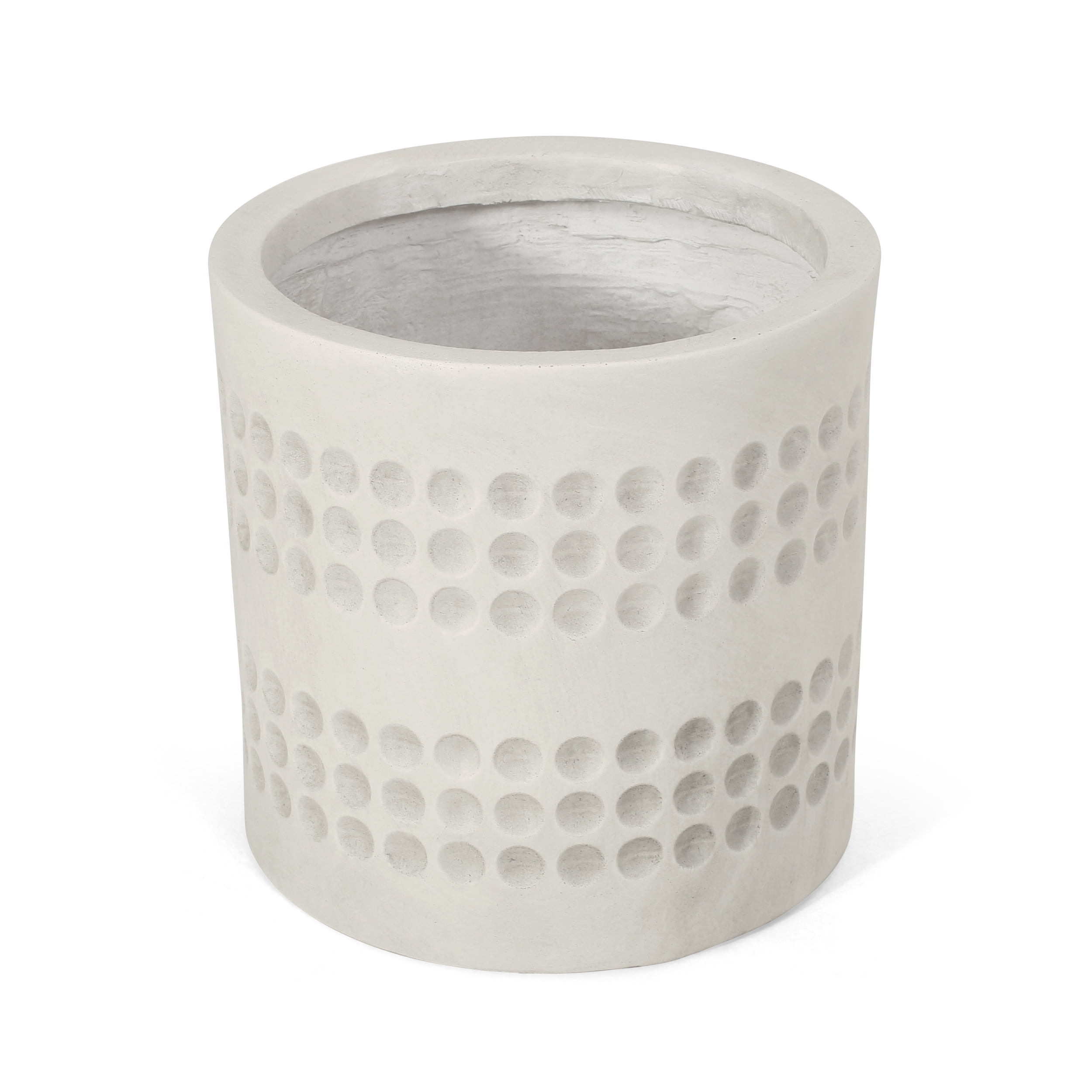 Burgos Cast Stone Outdoor Small Planter, Antique White