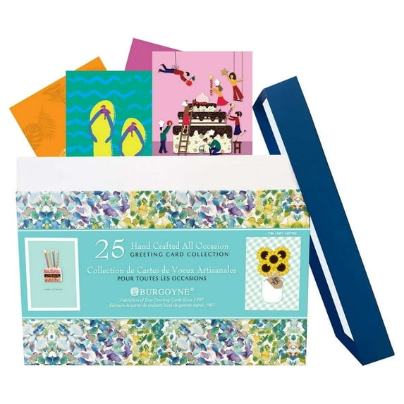 Burgoyne Hand-Crafted All Occasion Greeting Cards, 25 Count