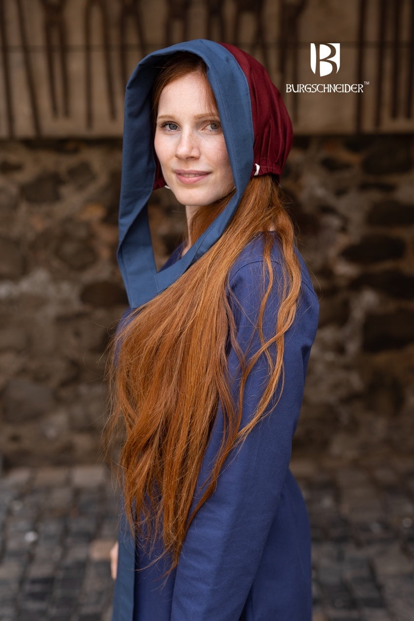 Burgschneider - Bonnet Dagmar Bordeaux/Woad Blue (size: Standard )