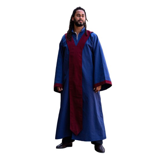 Burgschneider - Dungeons & Dragons Wizard Robe Dark Blue/Bordeaux (size: S )