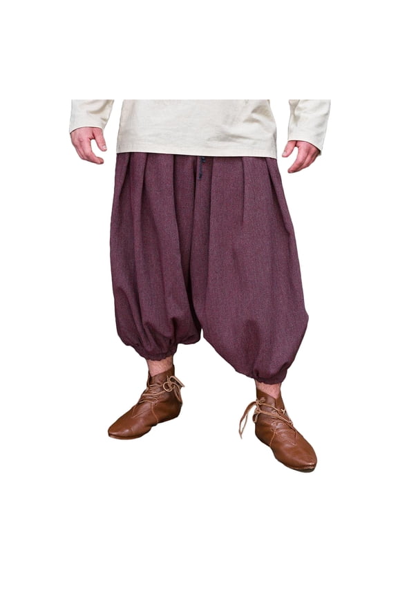 - Rus Pants Borys Herringbone Burgundy/Grey (size: XL )