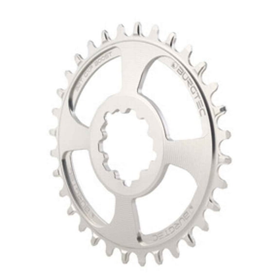Burgtec GXP Boost 3mm Thick Thin Chainring, 32T, Rhodium Silv