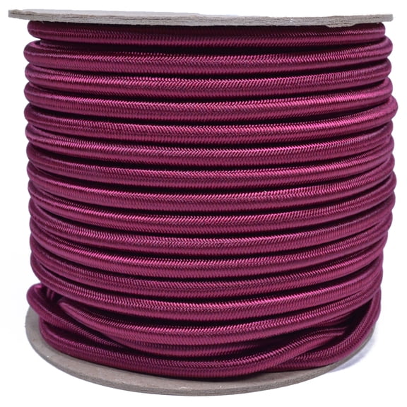 Burgundy 1/4 inch Shock Cord - 100 Feet Marine Grade Shock Bungee Cord
