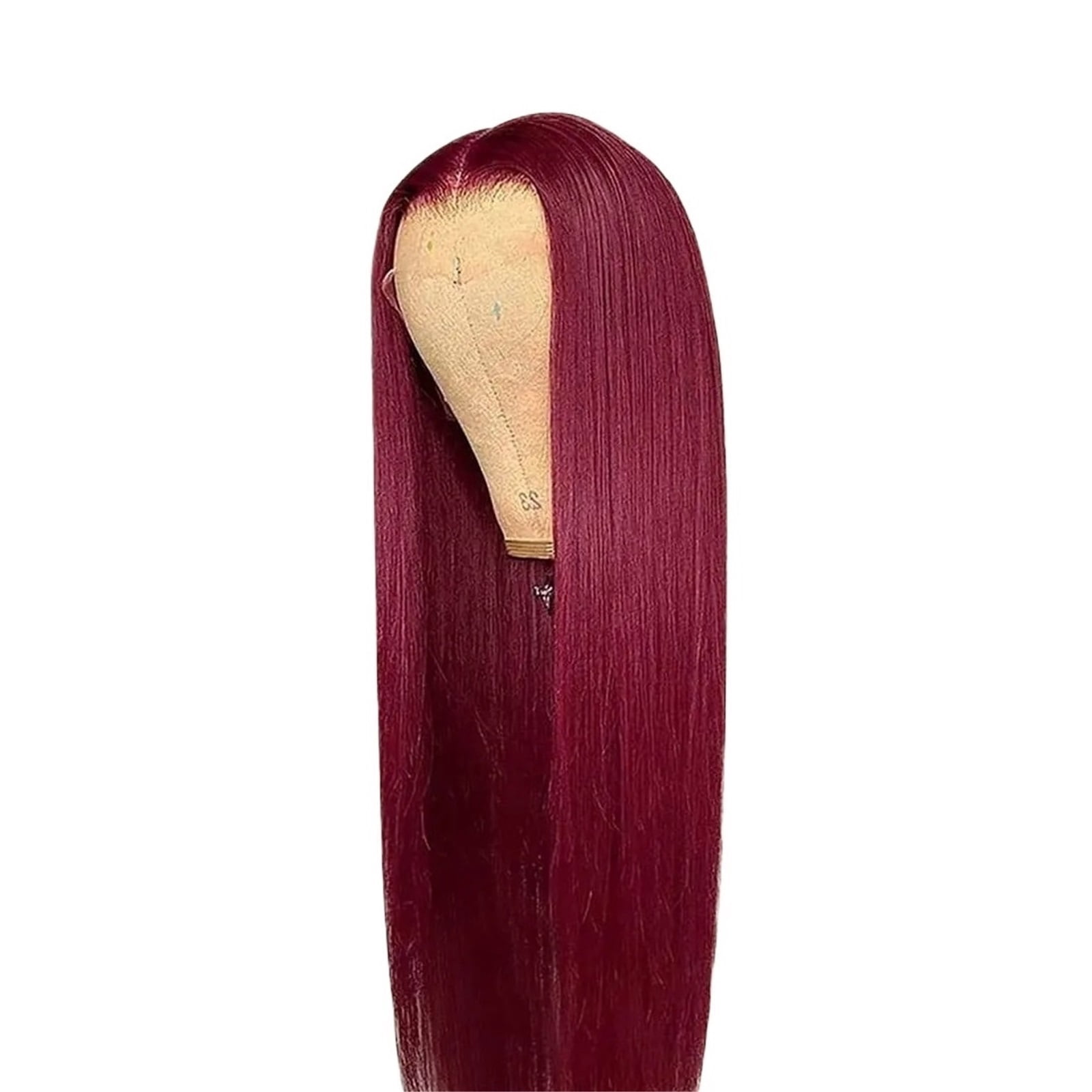 Burgundy 13x4 HD Transparent Lace Frontal Wigs Human Hair Pre Plucked Straight for Black Women