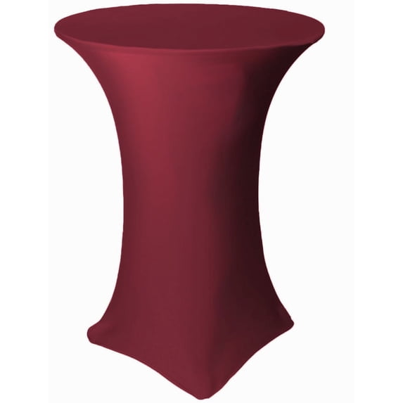 Burgundy 30 x 42 Fitted Stretch Spandex Highboy Cocktail Cover by Banquet Tables Pro
