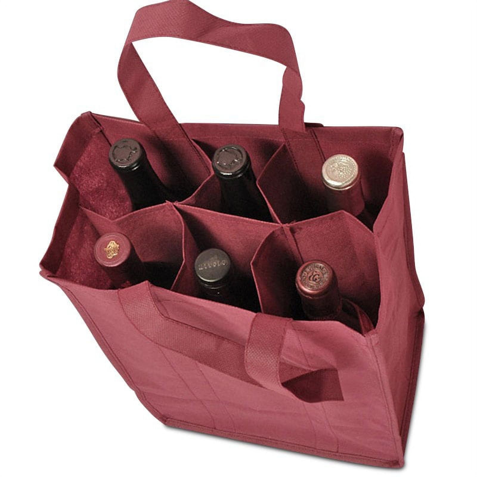 Burgundy 6-Bottle Reusable Wine Bags 10" X 7" X 14" | Quantity: 25 by Paper  Mart - Walmart.com