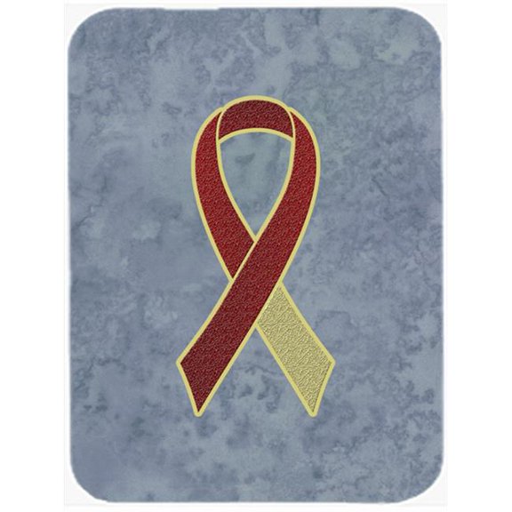 Burgundy And Ivory Ribbon For Head And Neck Cancer Awareness Mouse Pad, Hot Pad Or Trivet, 7.75 x 9.25 In.
