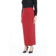 thumbnail image 1 of Burgundy Ankle Length Women's Plus Size Back Split Maxi Skirt, 1 of 5