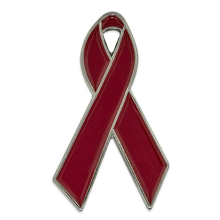 PinMart's Red Heart Awareness Ribbon Enamel Brooch Pin