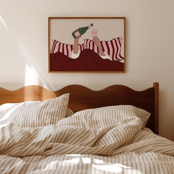 Burgundy Bedroom Print Maroon Floral Above Bed Decor