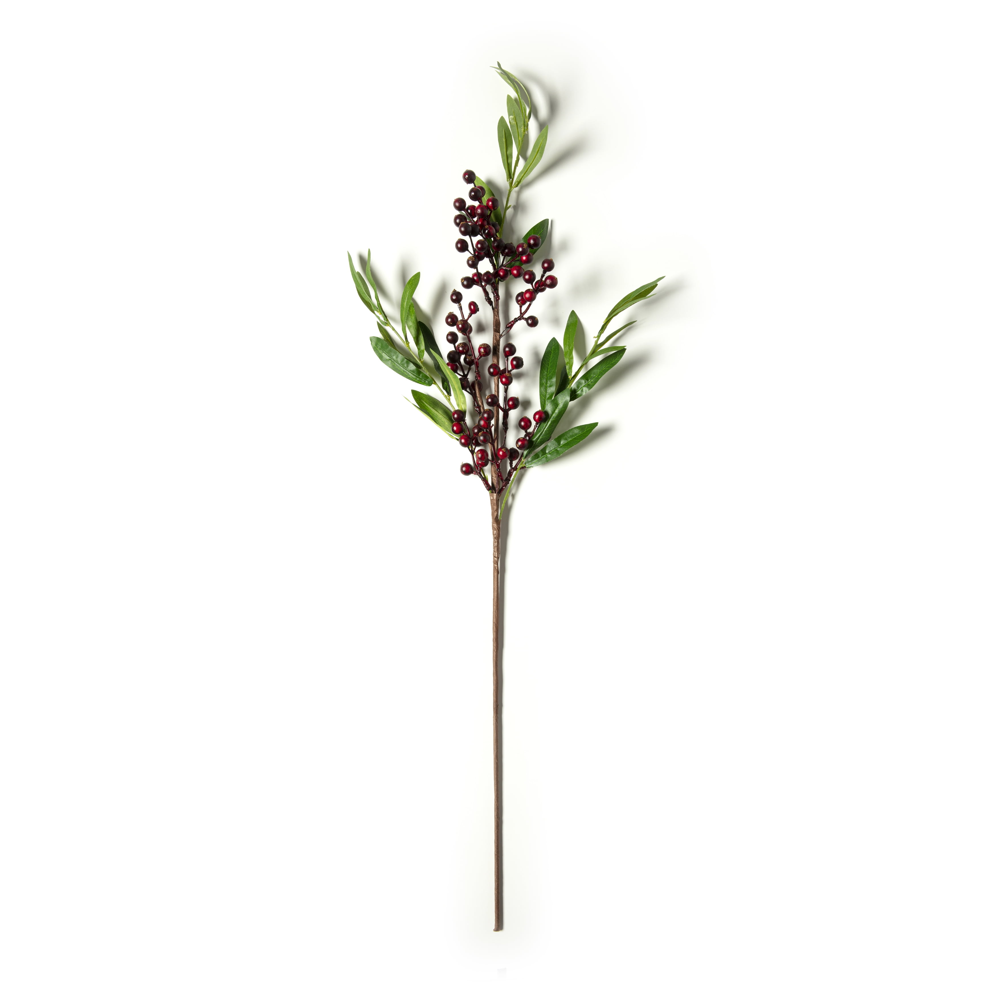 36-Inch Burgundy Berry and Green Leaf Stem Arrangement