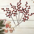 thumbnail image 1 of Burgundy Berry Stems 5-Pack, 11.8 Inch Artificial Red Berry Branches for Christmas Decorations, DIY Wreaths, Wedding Arrangements and Holiday Floral Crafts, 1 of 6