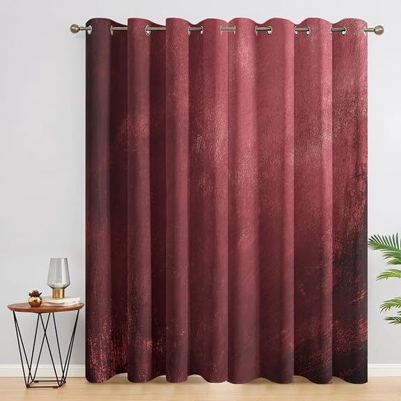 Burgundy Blackout Curtains, Industrial Style Rusty Red Curtains for Bedroom Living Room Kitchen Window, Burgundy Home Decor Drapes 53"W x 84"L (Pack of 2)