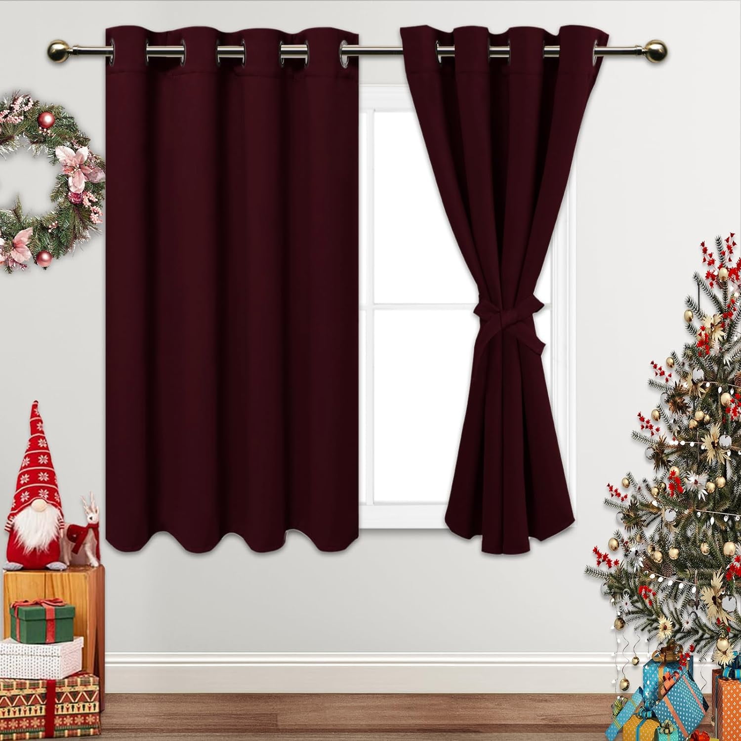 Hynathi 2-Pack Fern Print Blackout Curtains - 52x84 Inch, Thermal Insulated & Noise Reducing Grommet Panels For Bedroom/Living Room (Blue)