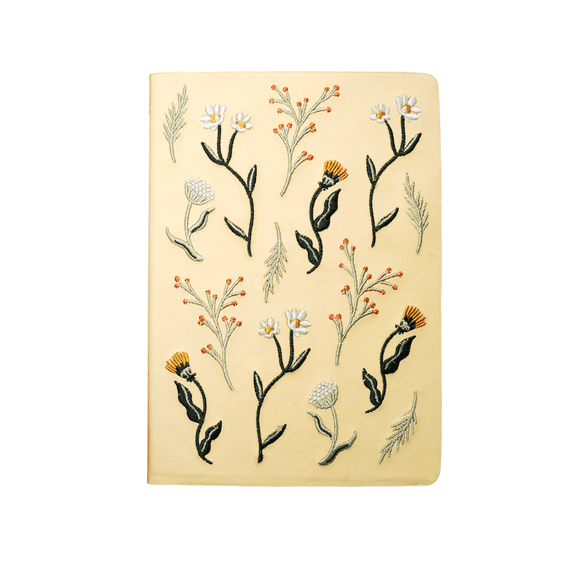 Autumn Garden Embroidered Layflat Journal Notebook
