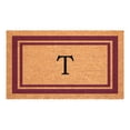 thumbnail image 1 of Burgundy Border Monogram Doormat (Letter T), 1 of 7