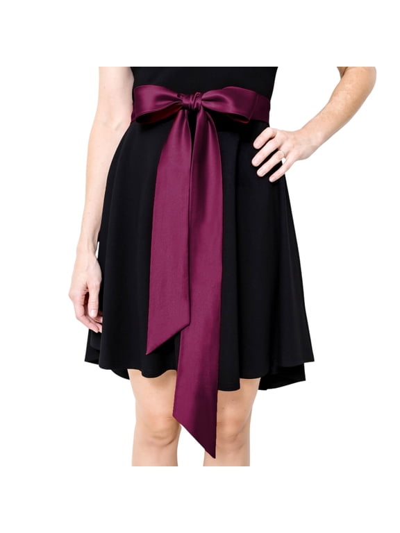 Burgundy Bridal Wedding Sash Belt for Prom Dress Gown, Elegant Simple Wedding Bridal Sash, 72 Inch Waist Sash for Bride, Bridesmaid, Formal Party