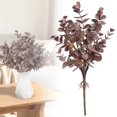 thumbnail image 1 of Burgundy Brown Faux Eucalyptus Stems, 14.96 Inch Artificial Eucalyptus Greenery Picks, Fall‑Tone Fake Eucalyptus Branches, Vase Filler for Harvest Table & Farmhouse Home Decor, 1 of 6