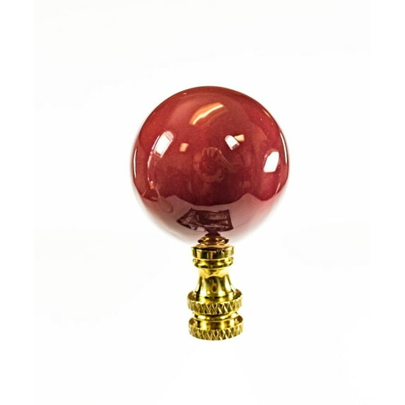 Burgundy Ceramic Ball Finial 2.25"h