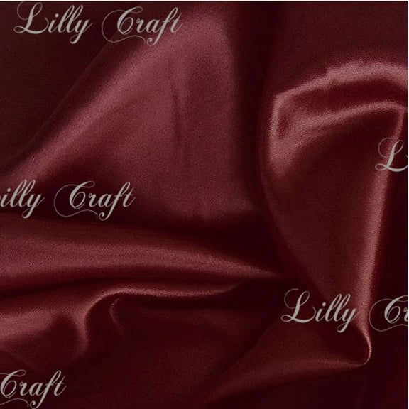 Burgundy Charmeuse Satin Fabric 58”/60” Inches Wide - Sold By The Yard
