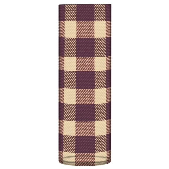 Burgundy Checkered Pattern Vase Flower Vase Clear Unbreakable Plastic Tall Decorative 11.8in